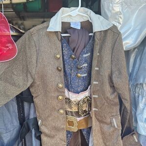Disney jack Sparrow Brown Jacket with Gold Buttons and pants